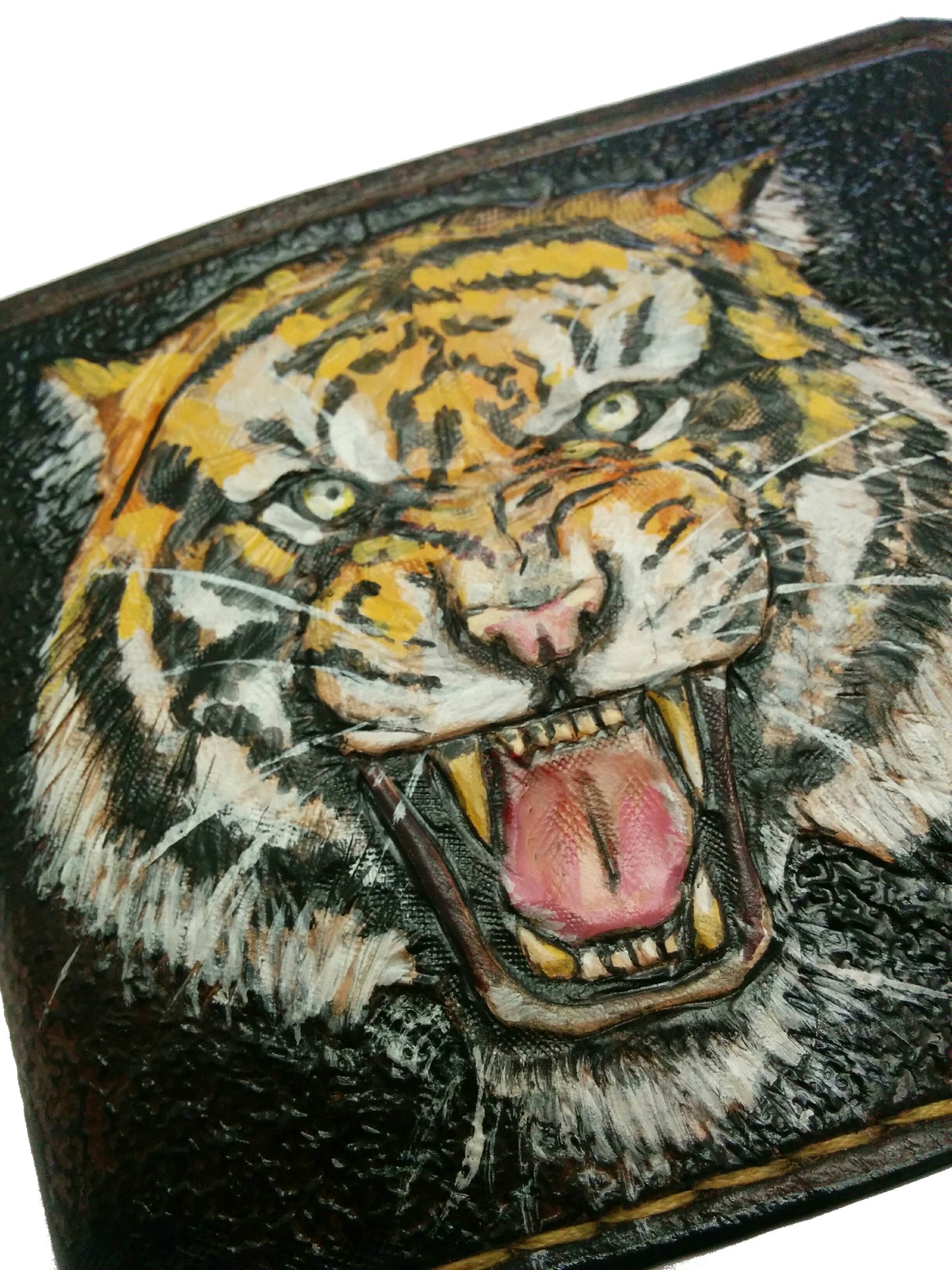 M1A14, Bengal & Siberian Tiger Big Cat Bifold Leather Wallet