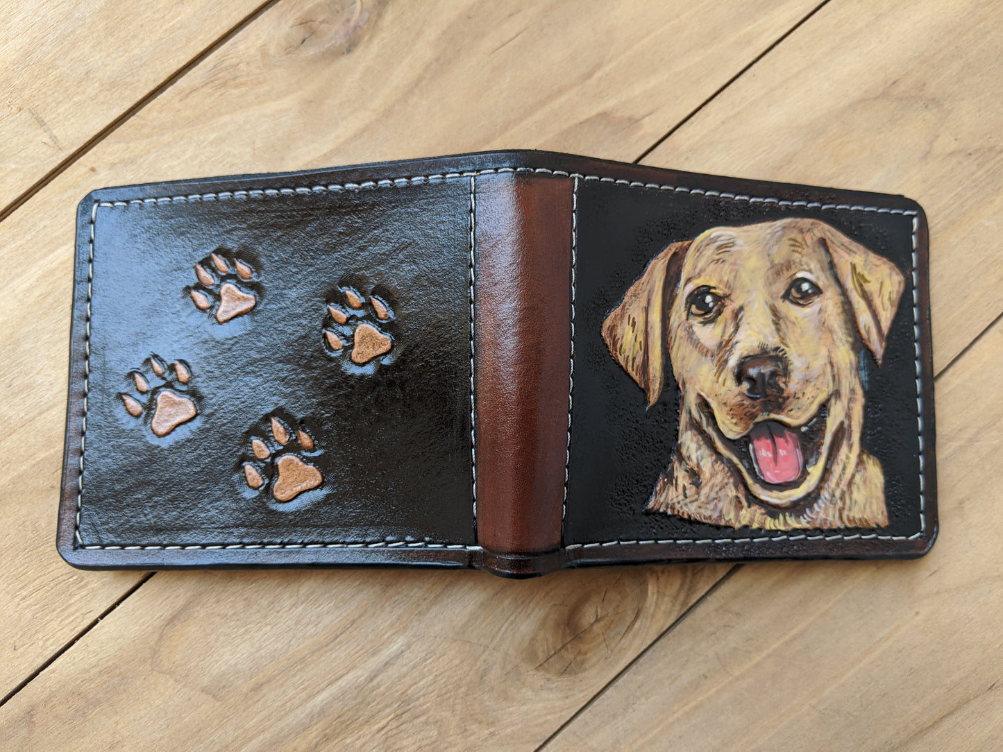 M1A27, Labrador Retriever Dog Pet Bifold Leather Wallet