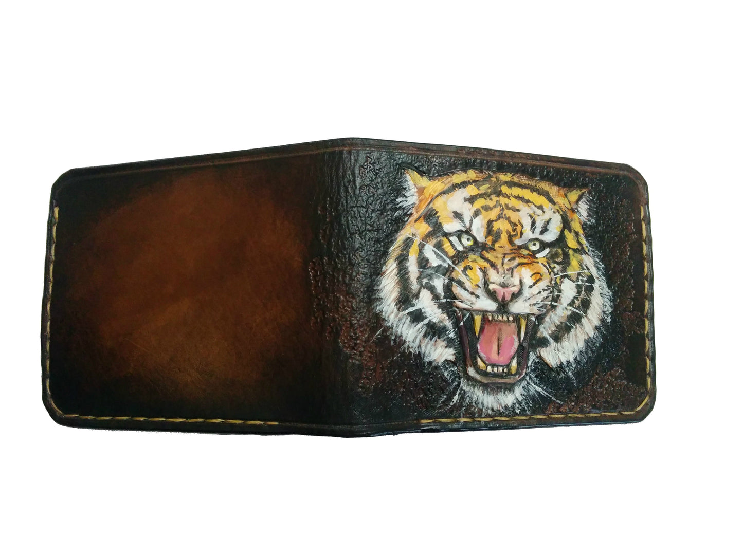 M1A14, Bengal & Siberian Tiger Big Cat Bifold Leather Wallet
