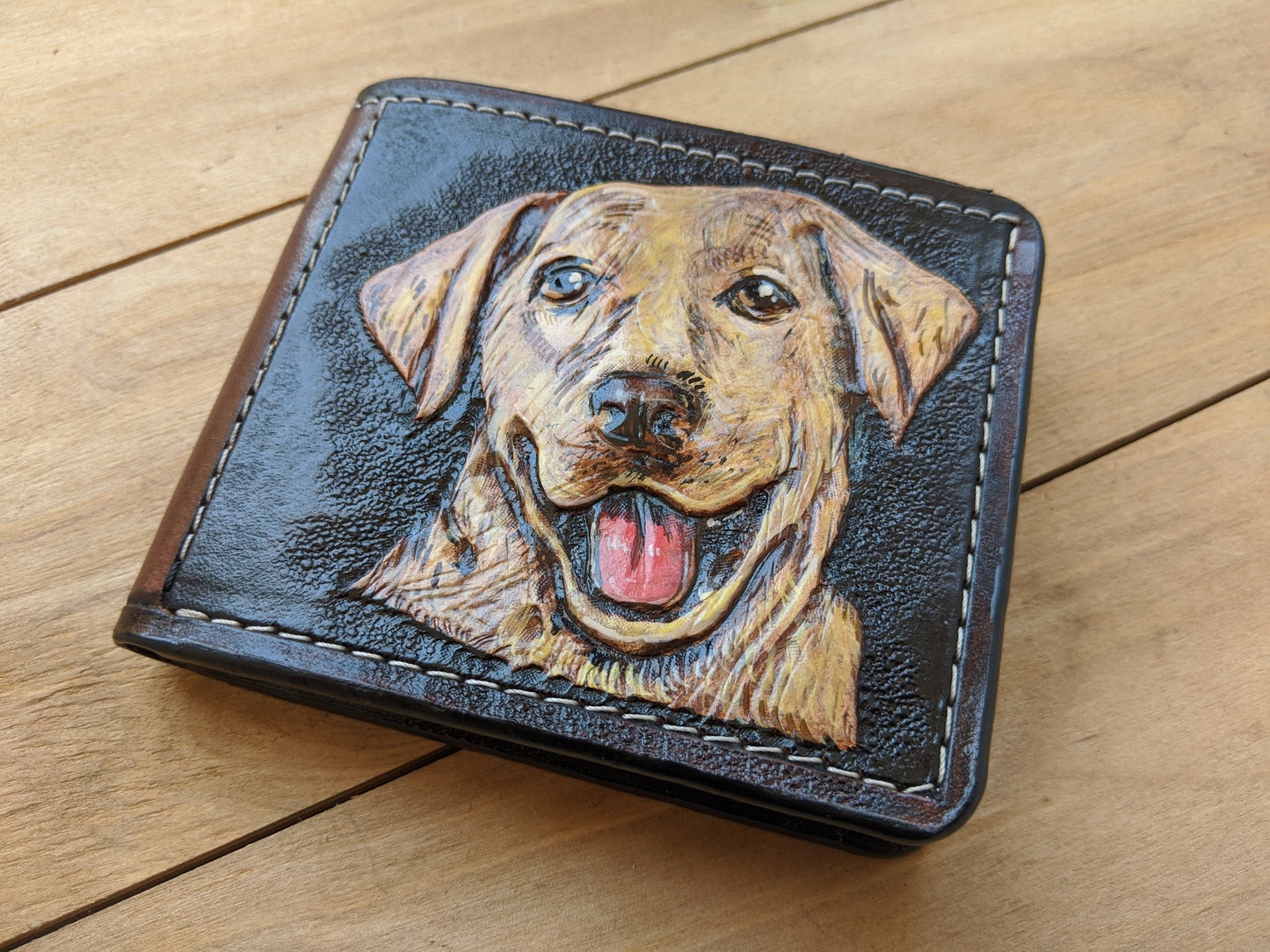 M1A27, Labrador Retriever Dog Pet Bifold Leather Wallet