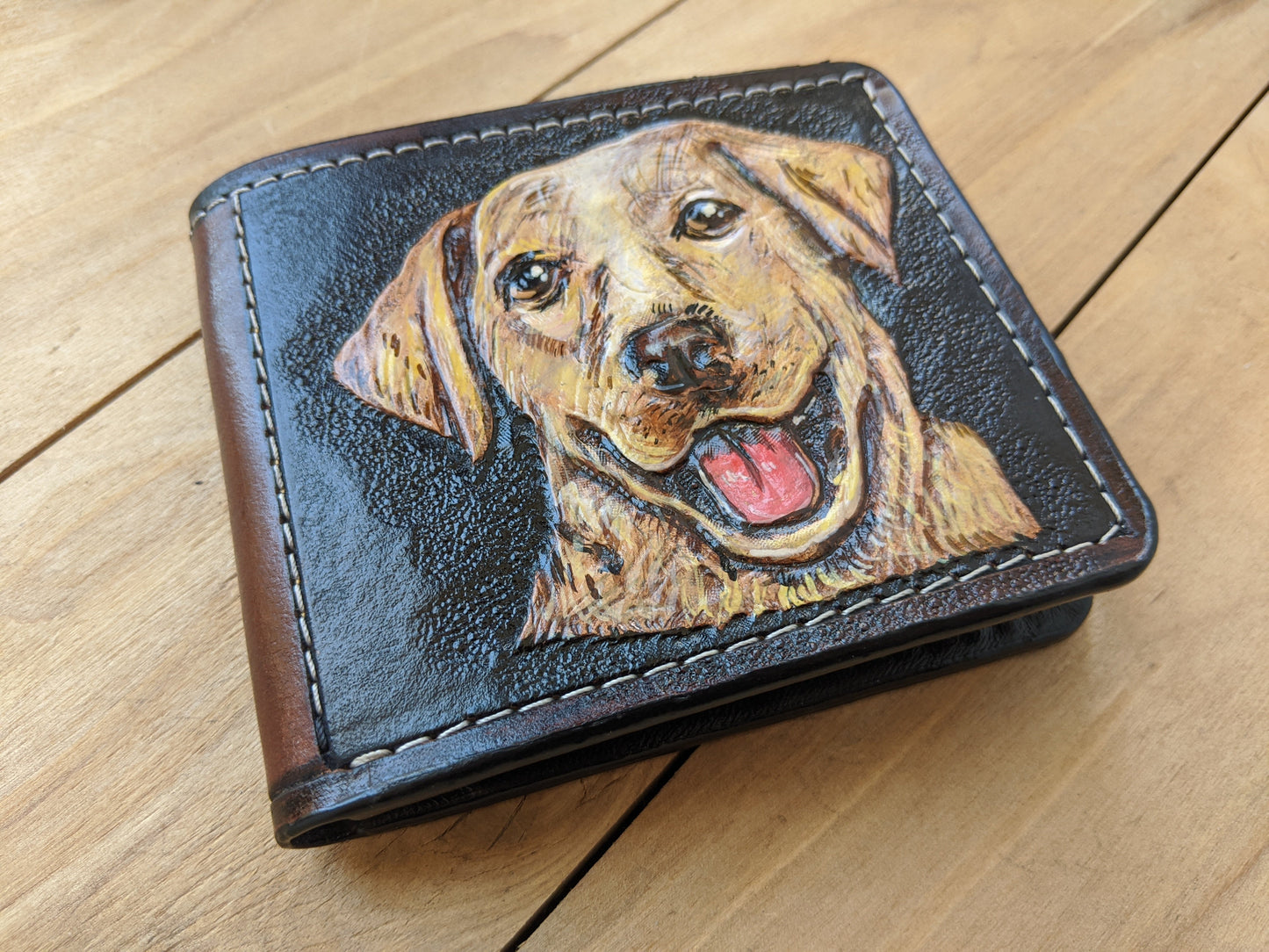 M1A27, Labrador Retriever Dog Pet Bifold Leather Wallet