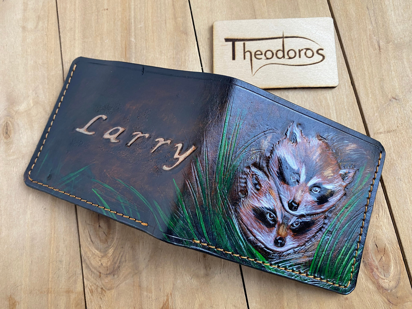 M1A37, Raccoon Leather Wallet | Hunting Gift for Coonhunters