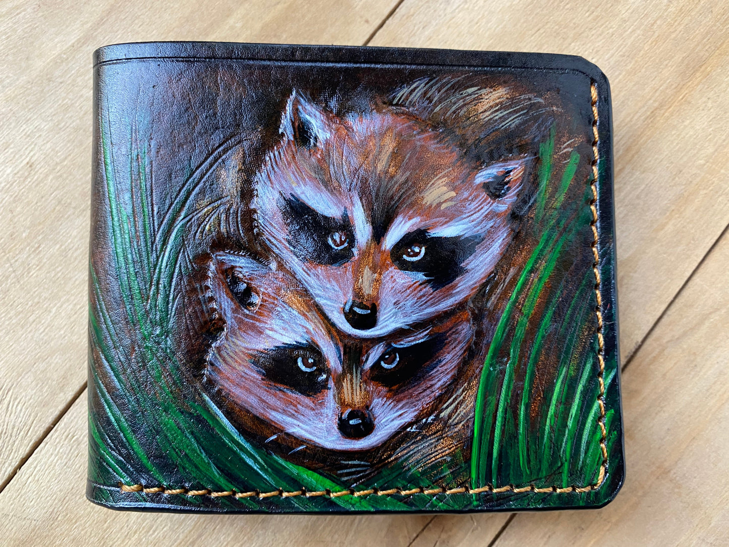 M1A37, Raccoon Leather Wallet | Hunting Gift for Coonhunters