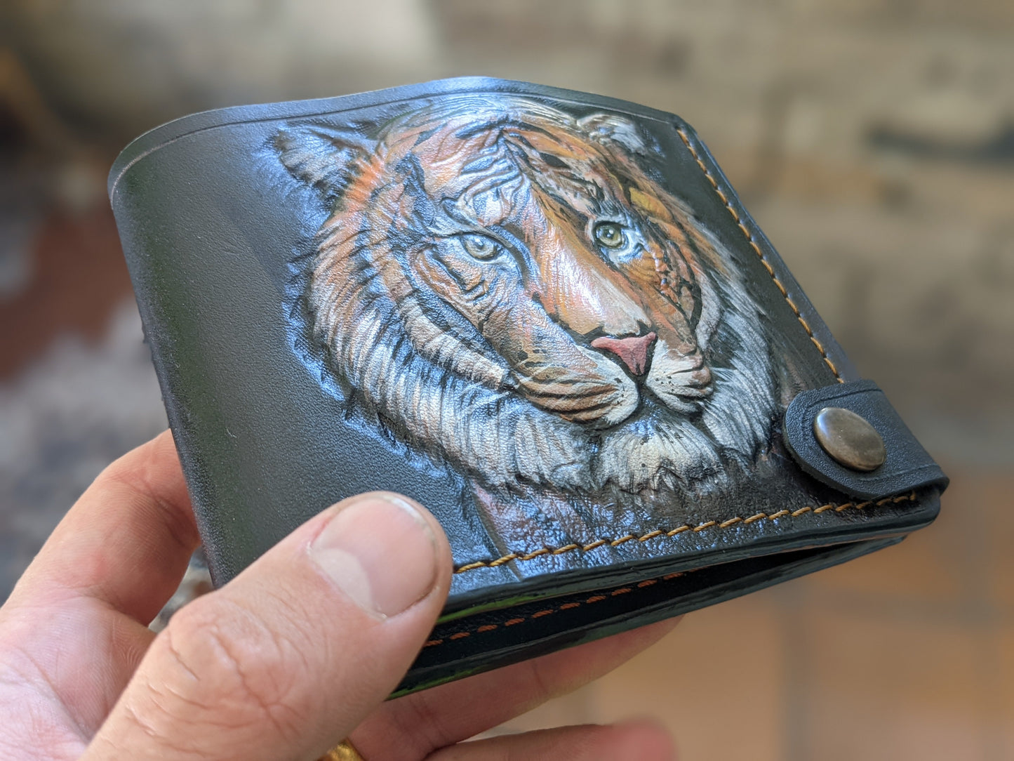 M1A16, Bengal & Siberian Tiger Big Cat Bifold Leather Wallet