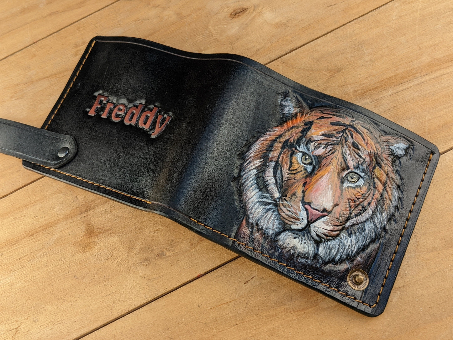 M1A16, Bengal & Siberian Tiger Big Cat Bifold Leather Wallet