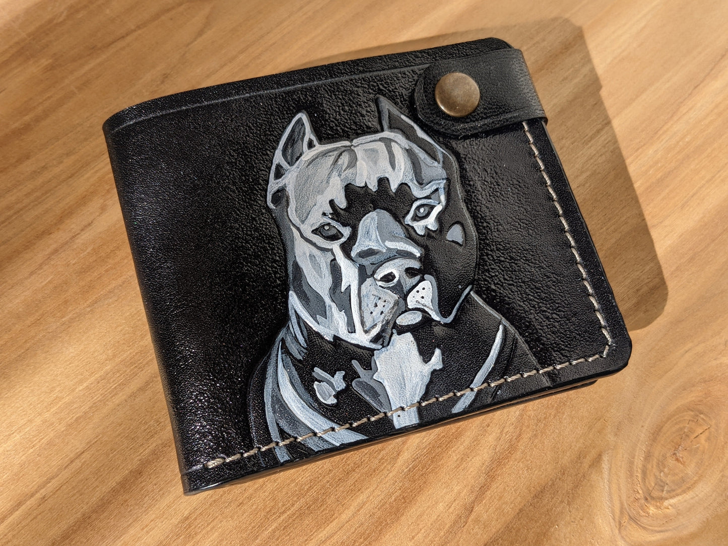 M1A24, American Staffordshire Terrier Bifold Leather Wallet