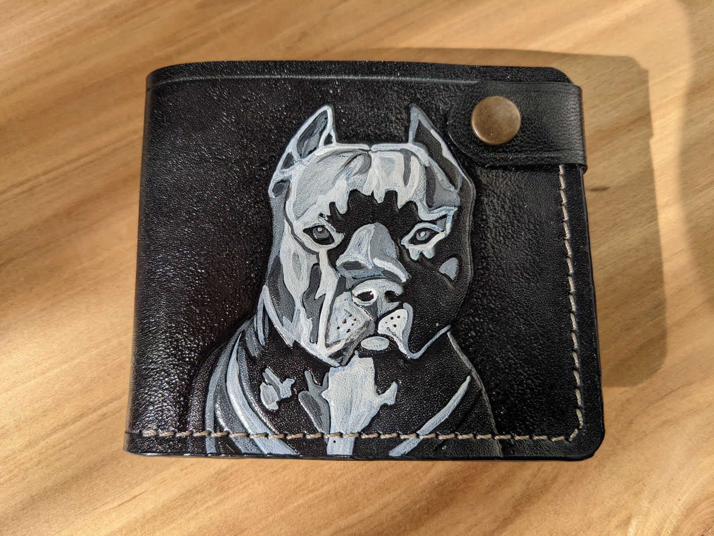 M1A24, American Staffordshire Terrier Bifold Leather Wallet