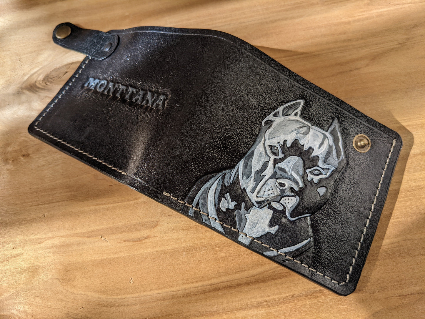 M1A24, American Staffordshire Terrier Bifold Leather Wallet