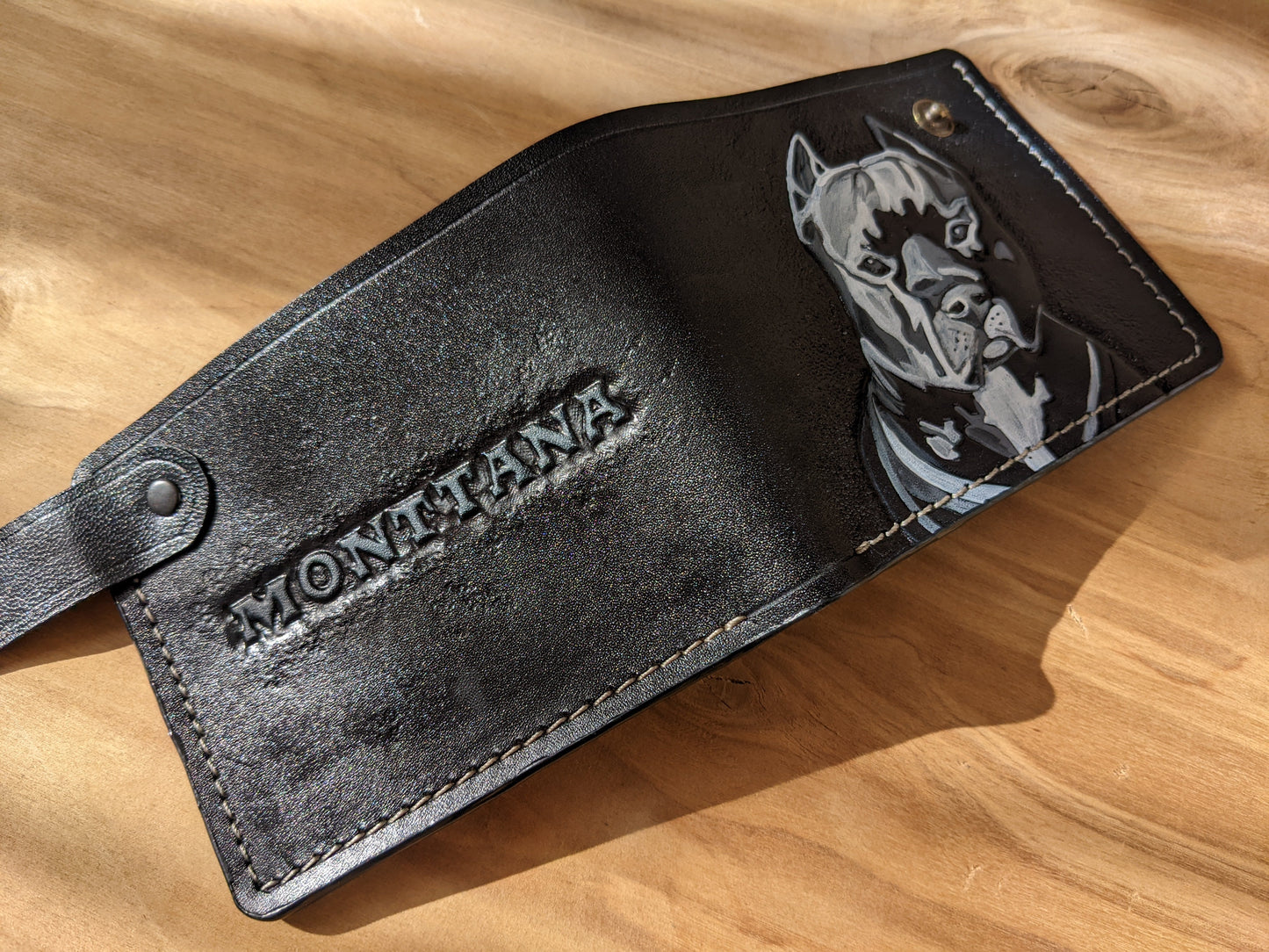 M1A24, American Staffordshire Terrier Bifold Leather Wallet