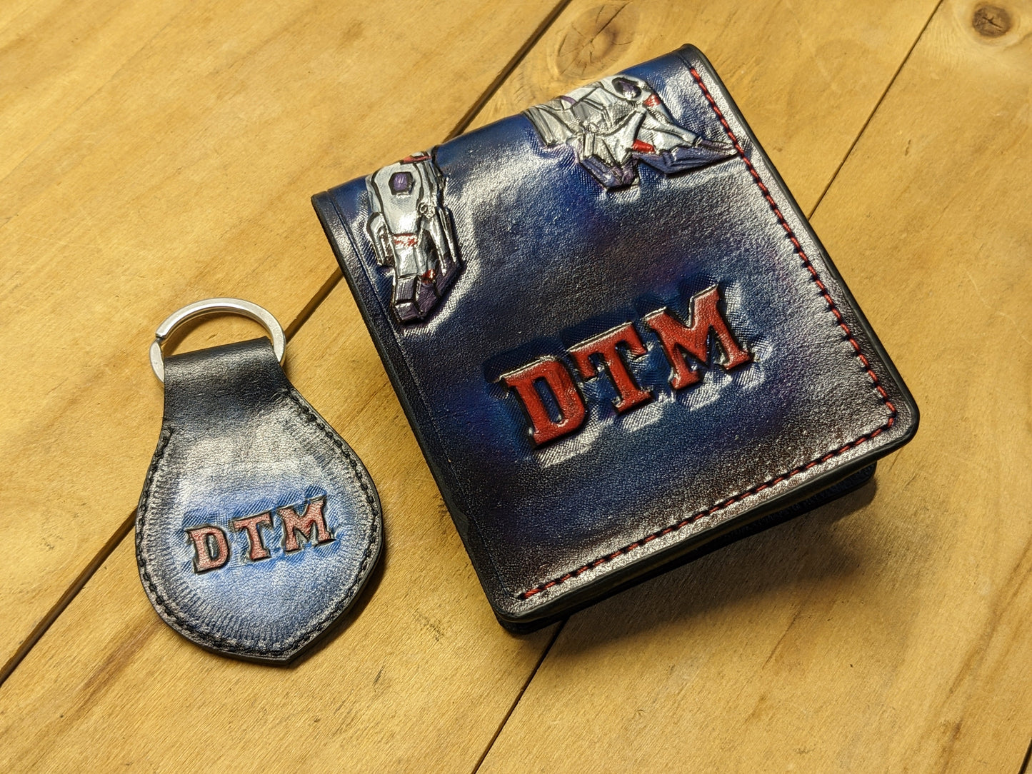 C2 Custom Personalized Leather Photo Wallet & Keychain Set