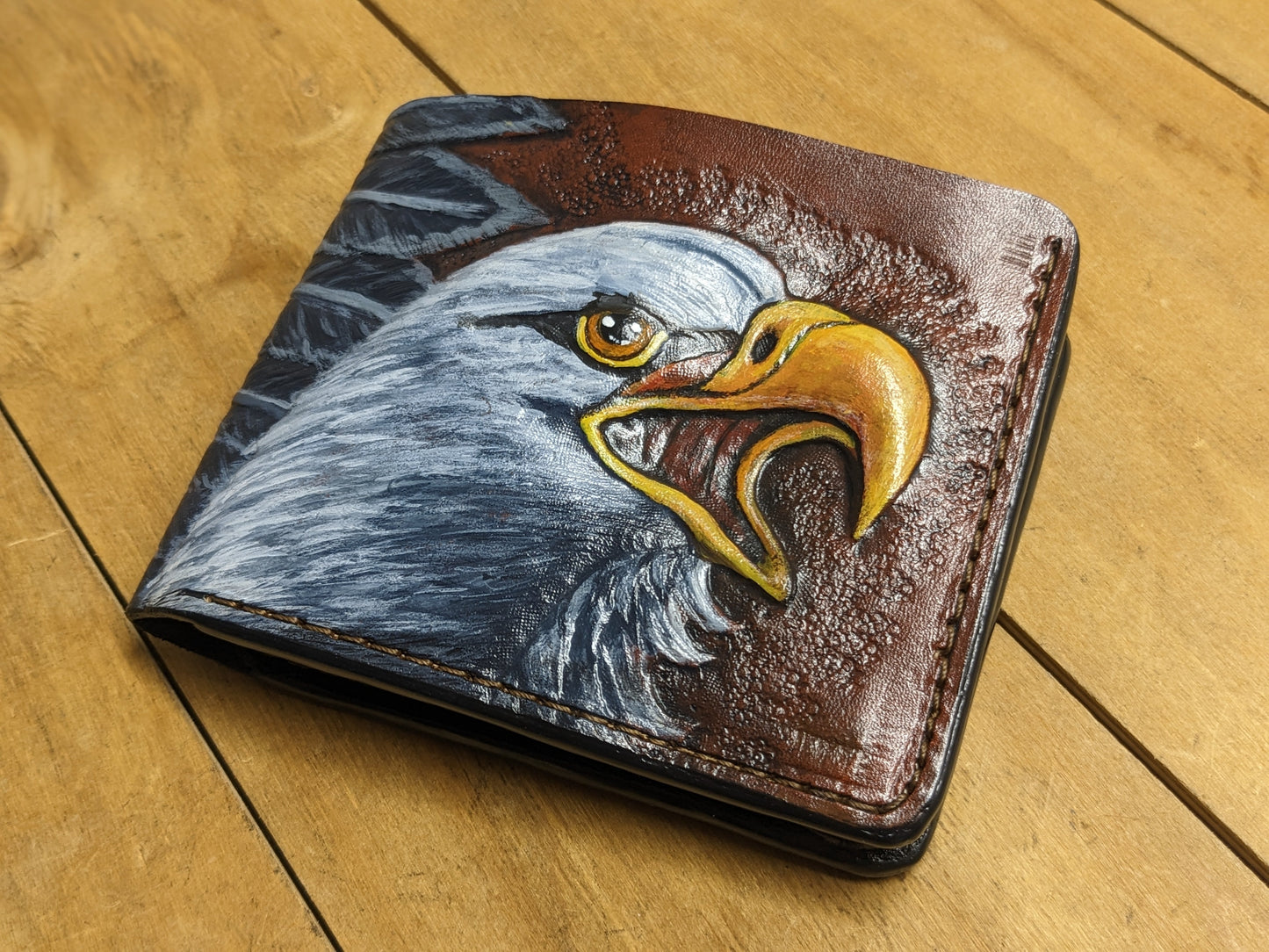 M1A33, USA American National Bird Bald Eagle Leather Wallet