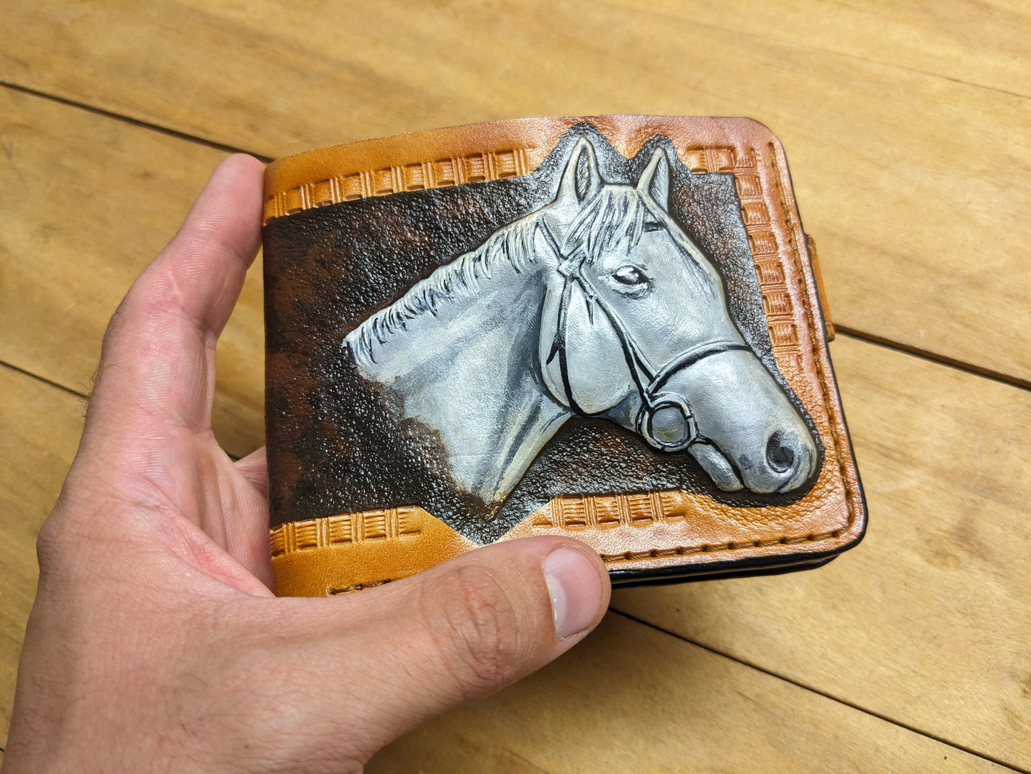 M1A36, Arabian Horse Leather Wallet | Sheridan Style Pattern