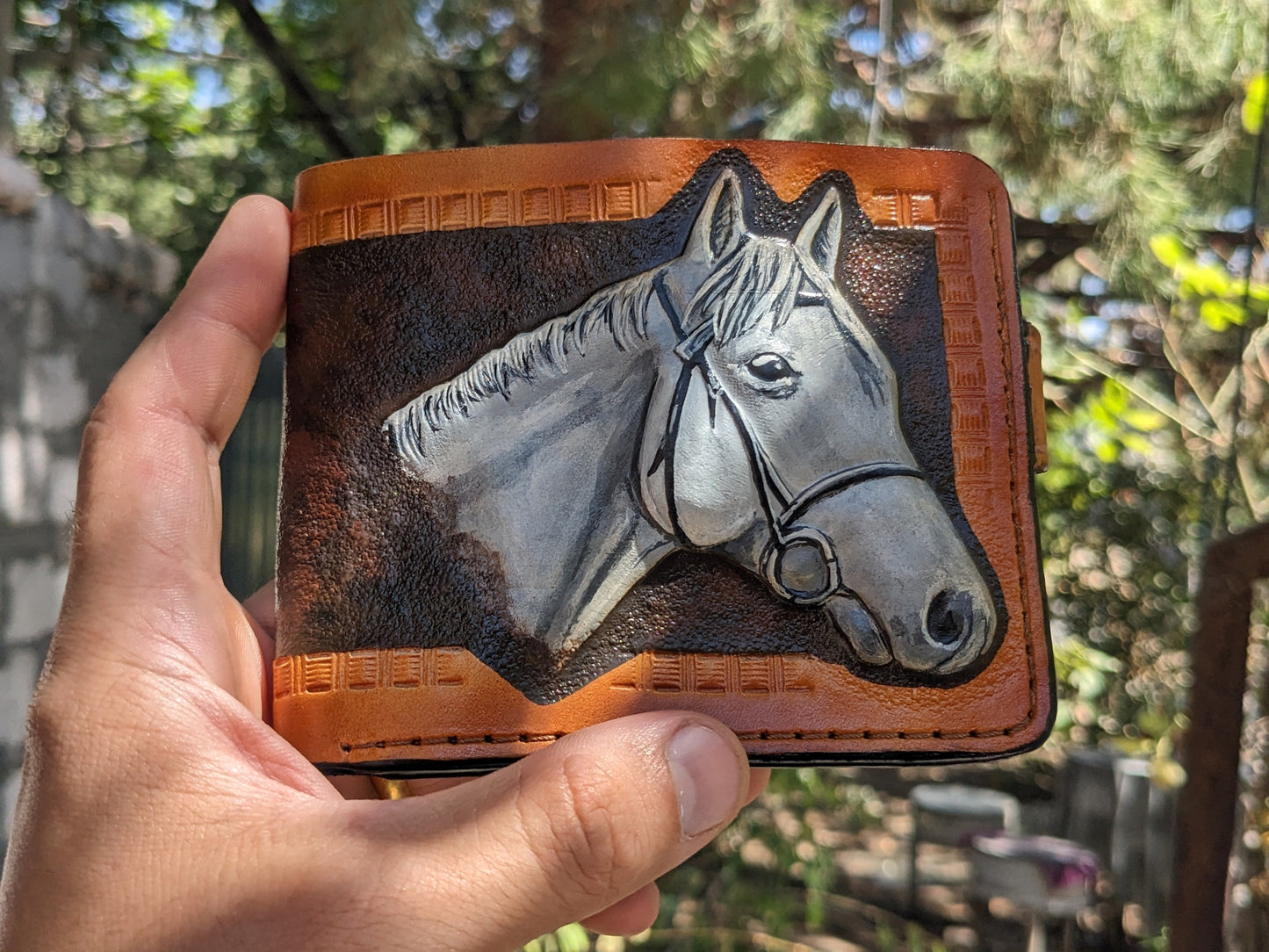 M1A36, Arabian Horse Leather Wallet | Sheridan Style Pattern