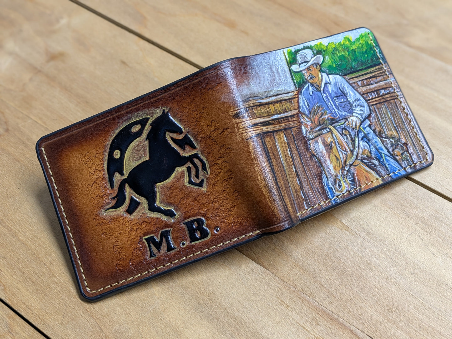 C1 Custom Personalized Leather Wallet with Photo or Portrait