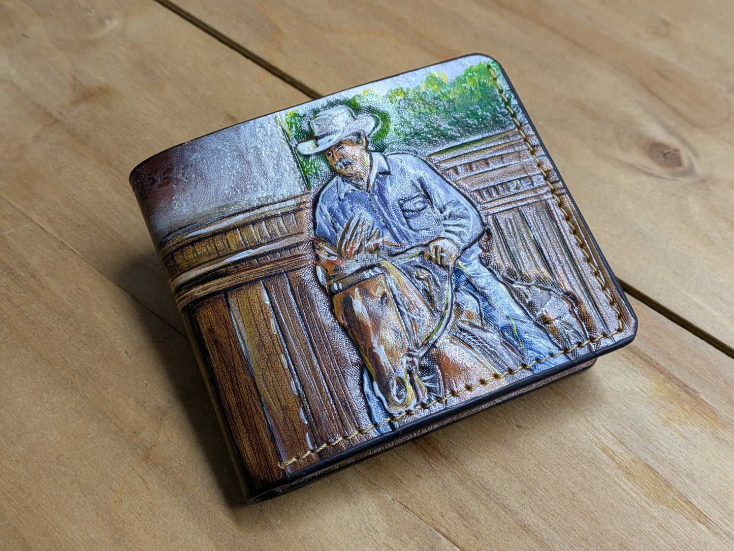 C1 Custom Personalized Leather Wallet with Photo or Portrait