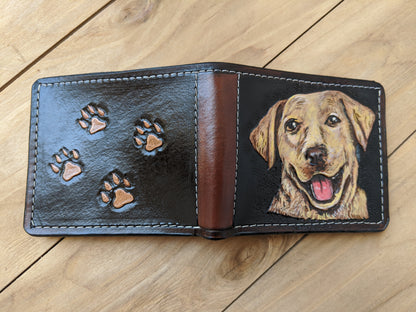 M1A27, Labrador Retriever Dog Pet Bifold Leather Wallet